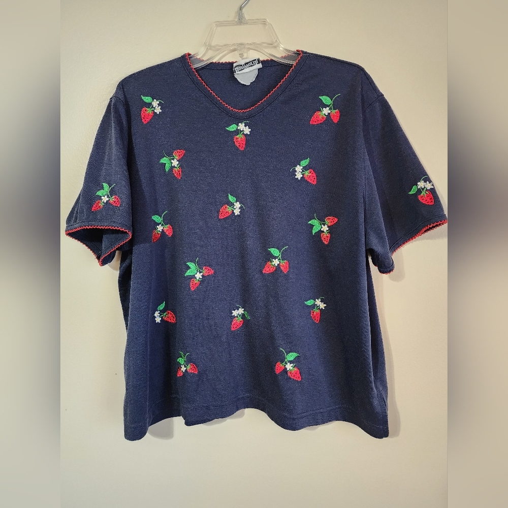 Navy Blue Strawberry Shirt